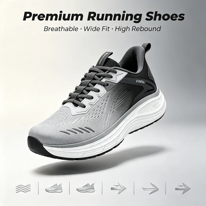 Sneakers sportive da uomo Fitv - Wide Toe Box Running Sneakers recensione e prezzo